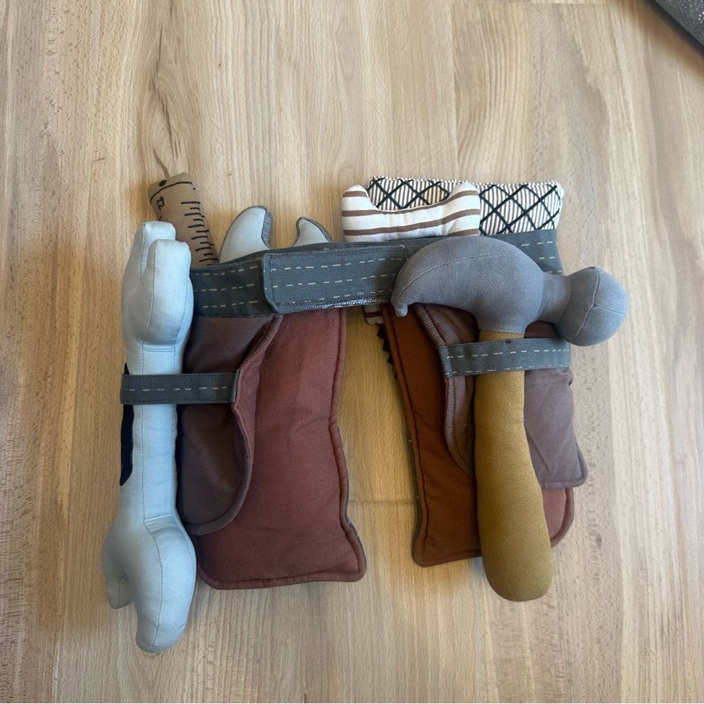 Land Of Nod Plush Stuffed Tool Belt Set - Picture 6 of 7